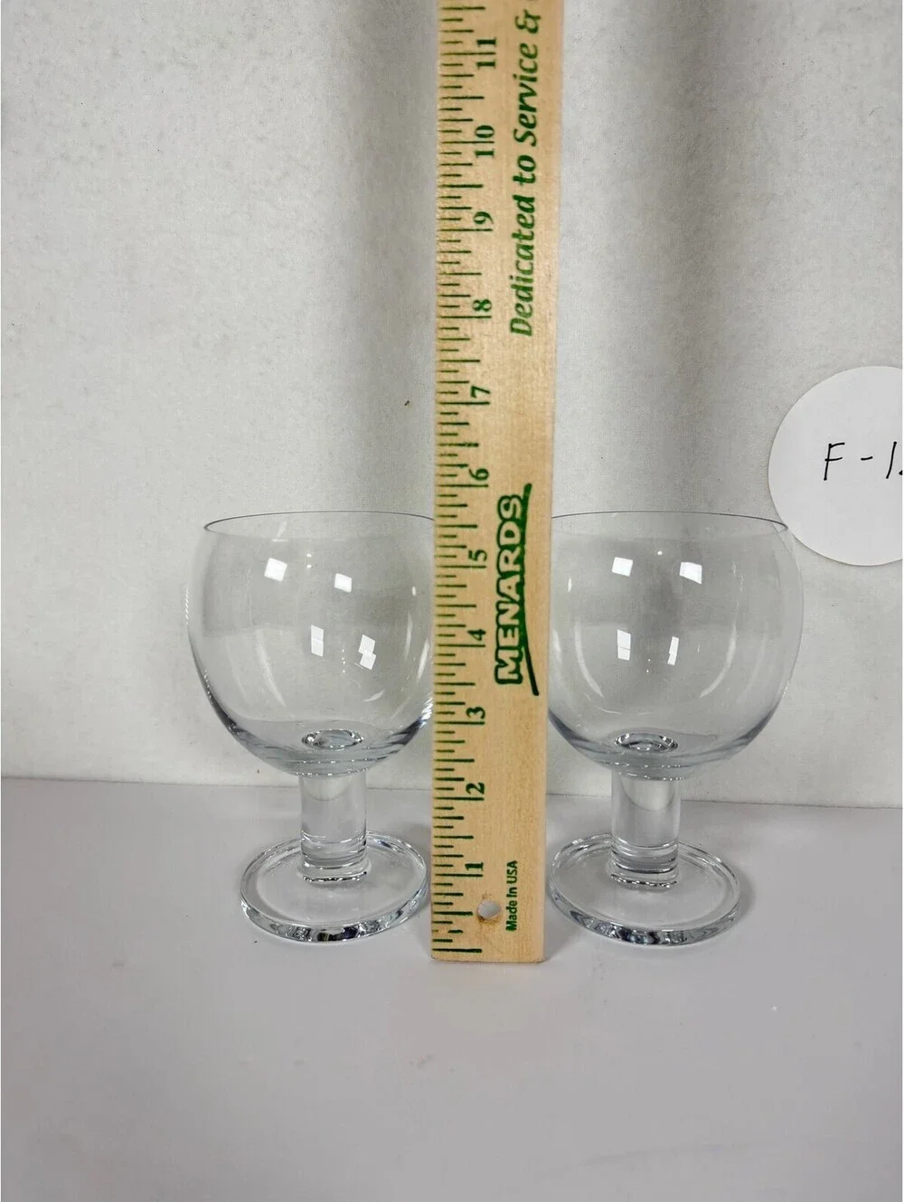 Crate & Barrel Clear Footed Glass Goblets Water Wine Glasses Set of 2 F-12
